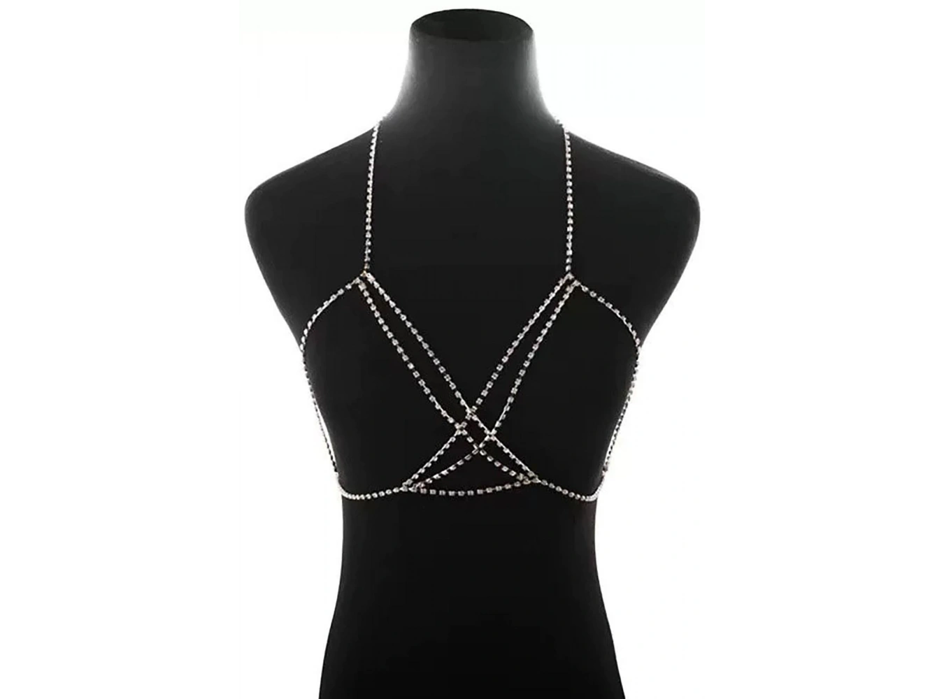 Gümüş Renk Taş Detaylı Tasarım Vücut Aksesuar