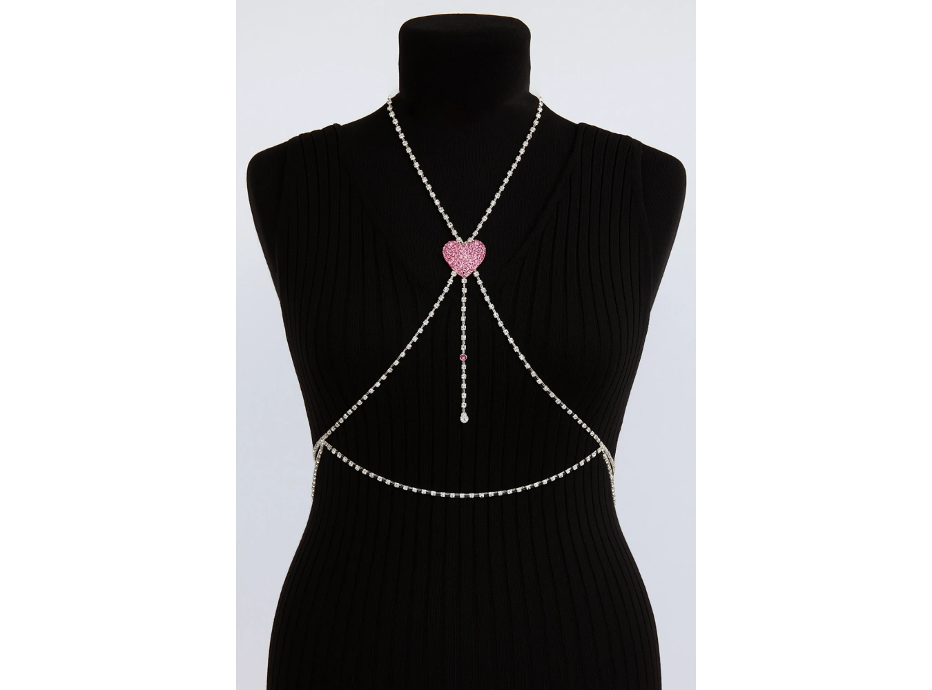 Gümüş Renk Taş Detaylı Tasarım Vücut Aksesuar