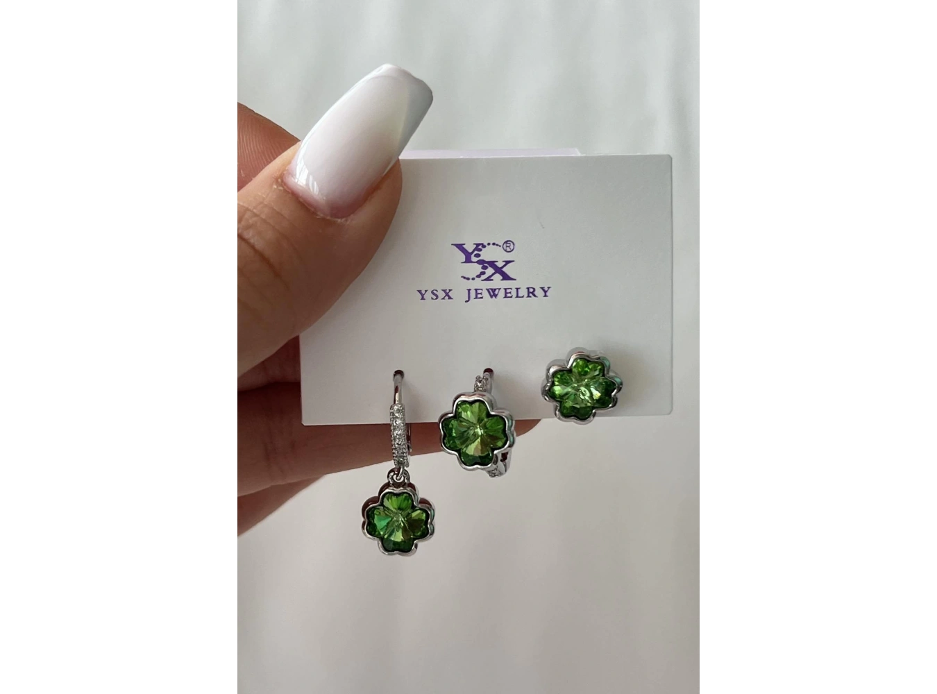 Gümüş Renk Taş Detaylı VİP 3lü YSX Küpe Set