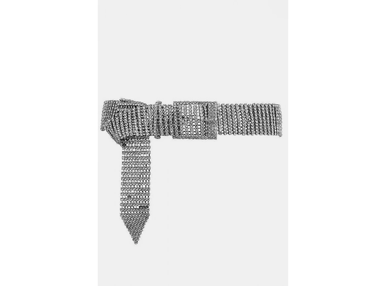 Gümüş Renk Taş Detaylı VİP Abiye Kemer