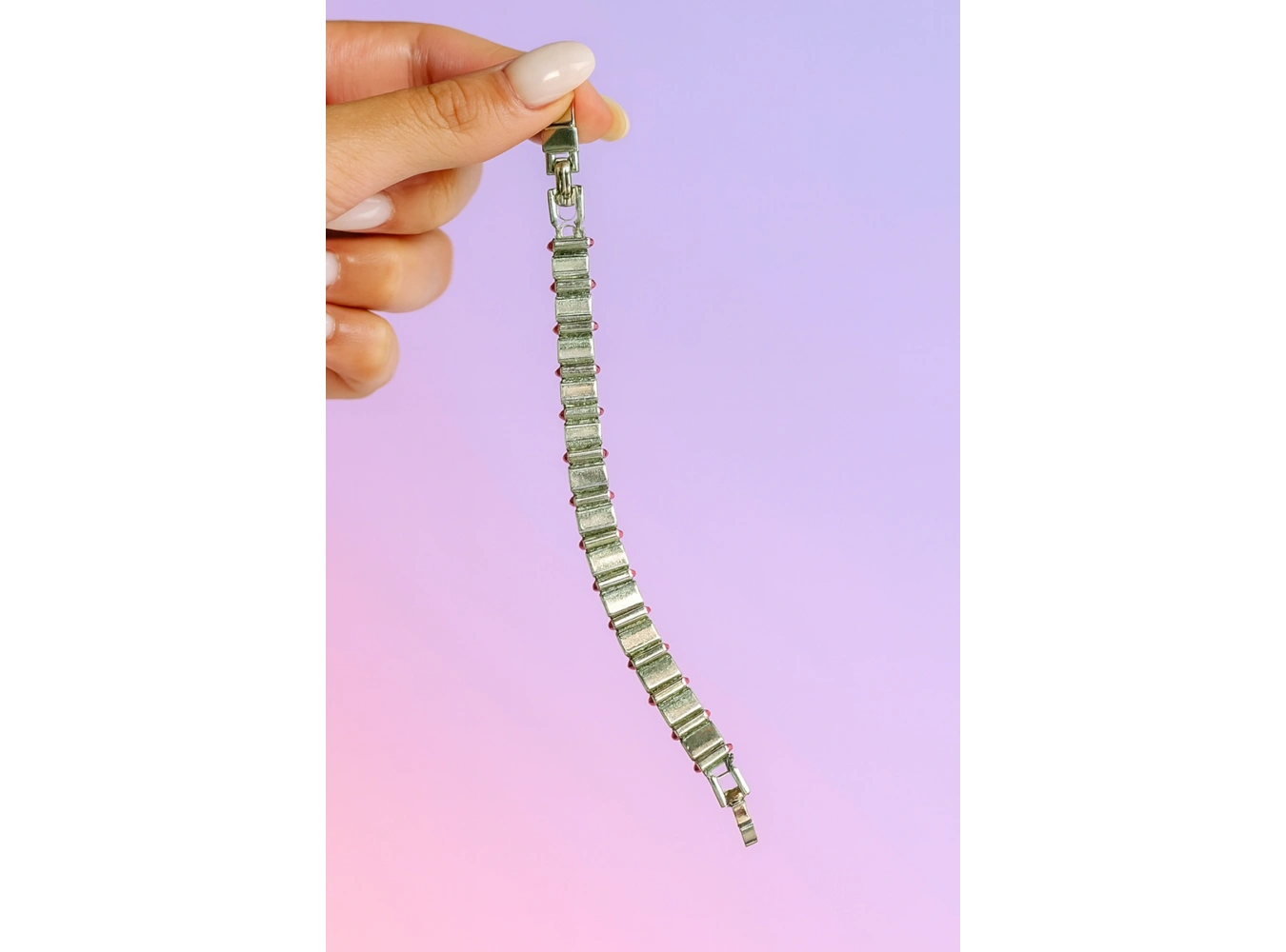 Gümüş Renk Taş Detaylı VİP YSX Bileklik