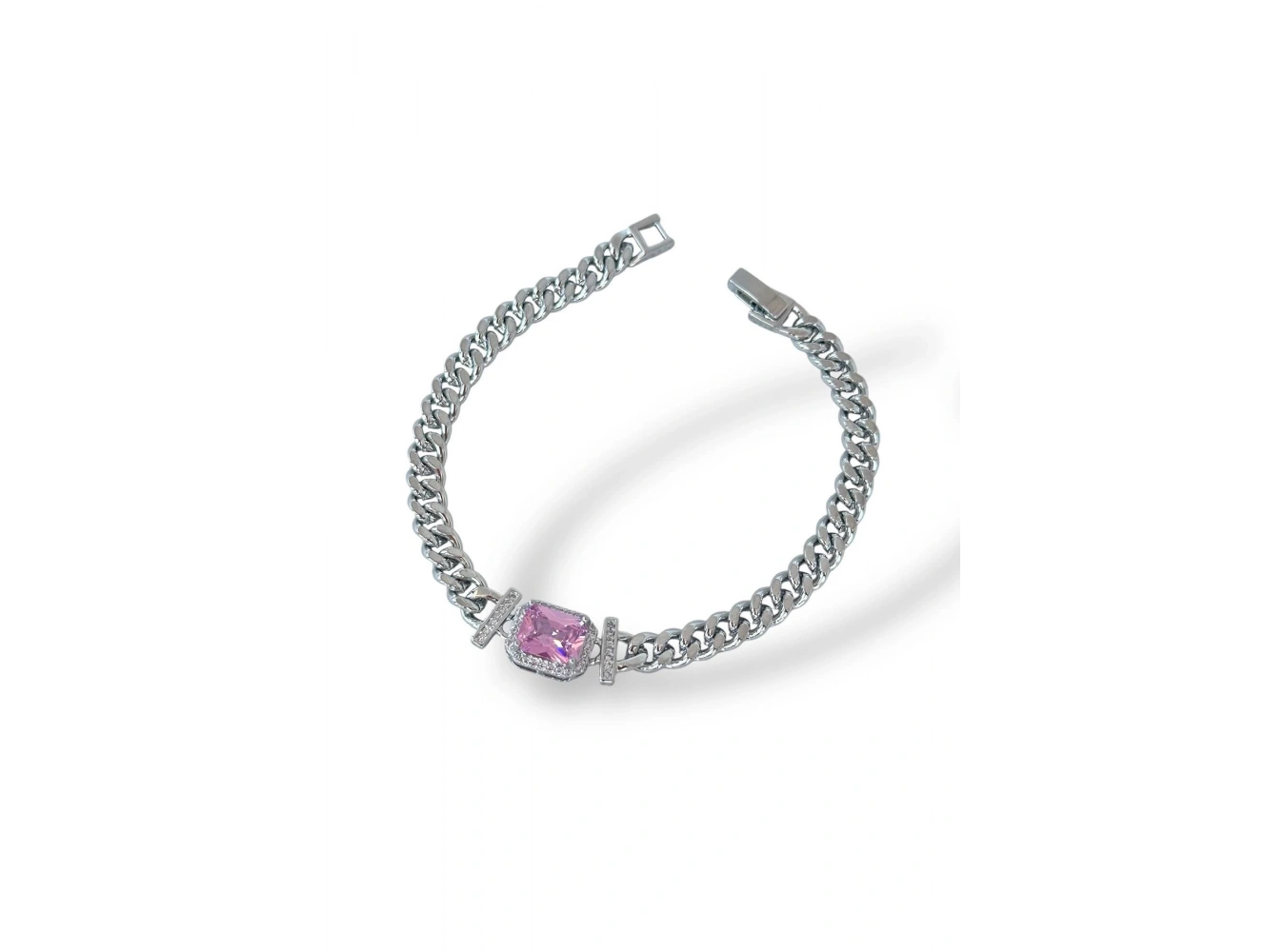 Gümüş Renk Taş Detaylı VİP YSX Bileklik