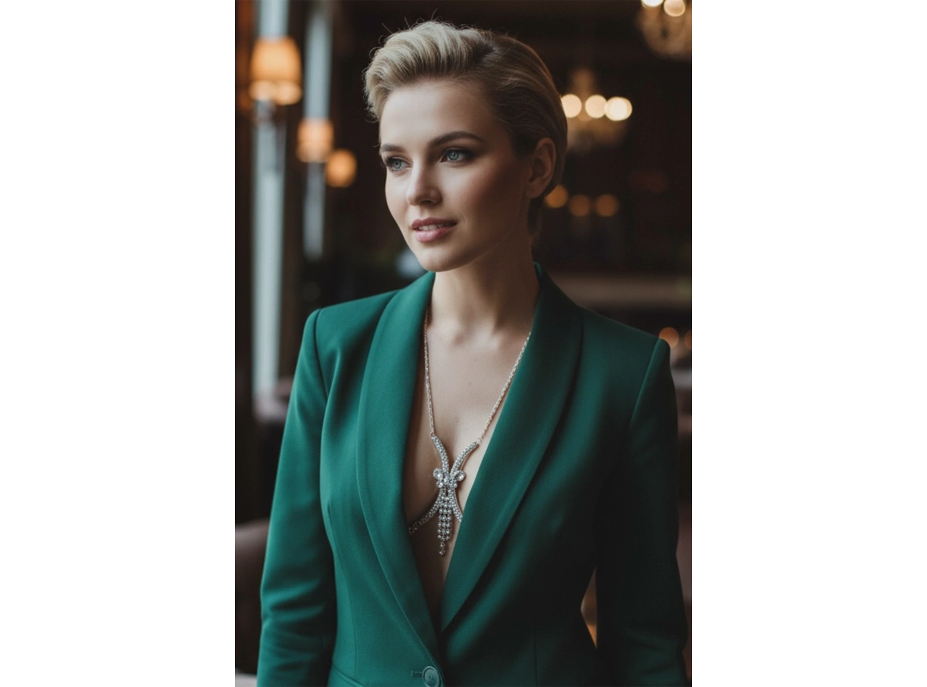 Gümüş Renk Taş Detaylı Vücut Aksesuarı