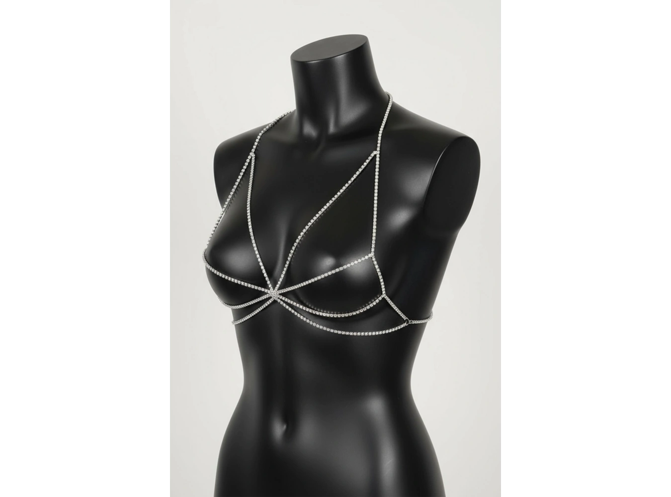 Gümüş Renk Taş Detaylı Vücut Aksesuarı