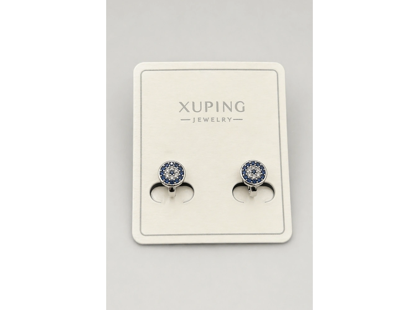 Gümüş Renk Taş Detaylı Xuping Küpe (Çift)