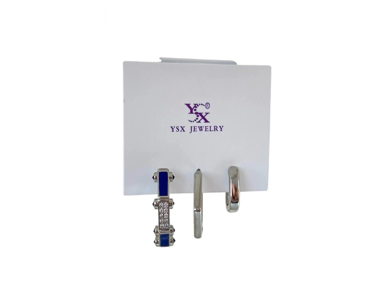 Gümüş Renk Taş Detaylı YSX Küpe 3lü