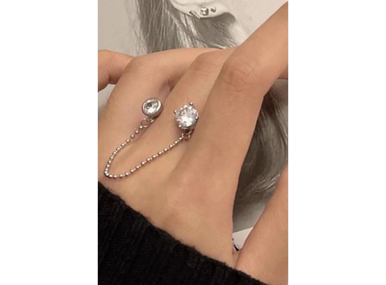 Gümüş Renk Tasarım Yüzük