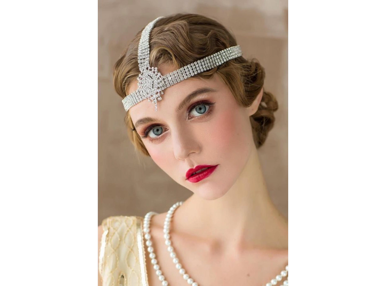 Gümüş Renk Taşlı Alınlık/Gelin Aksesuar