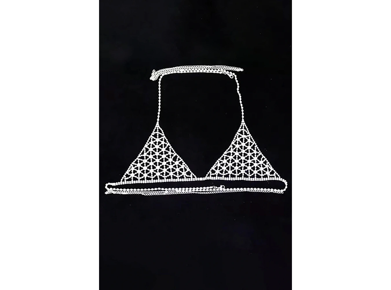 Gümüş Renk Taşlı Bikini Üstü /Bralet /Vücut Aksesuarı