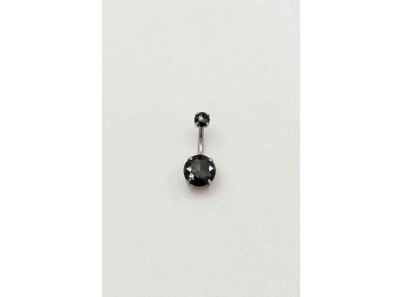 Gümüş Renk Taşlı Cerrahi Çelik Göbek Piercing