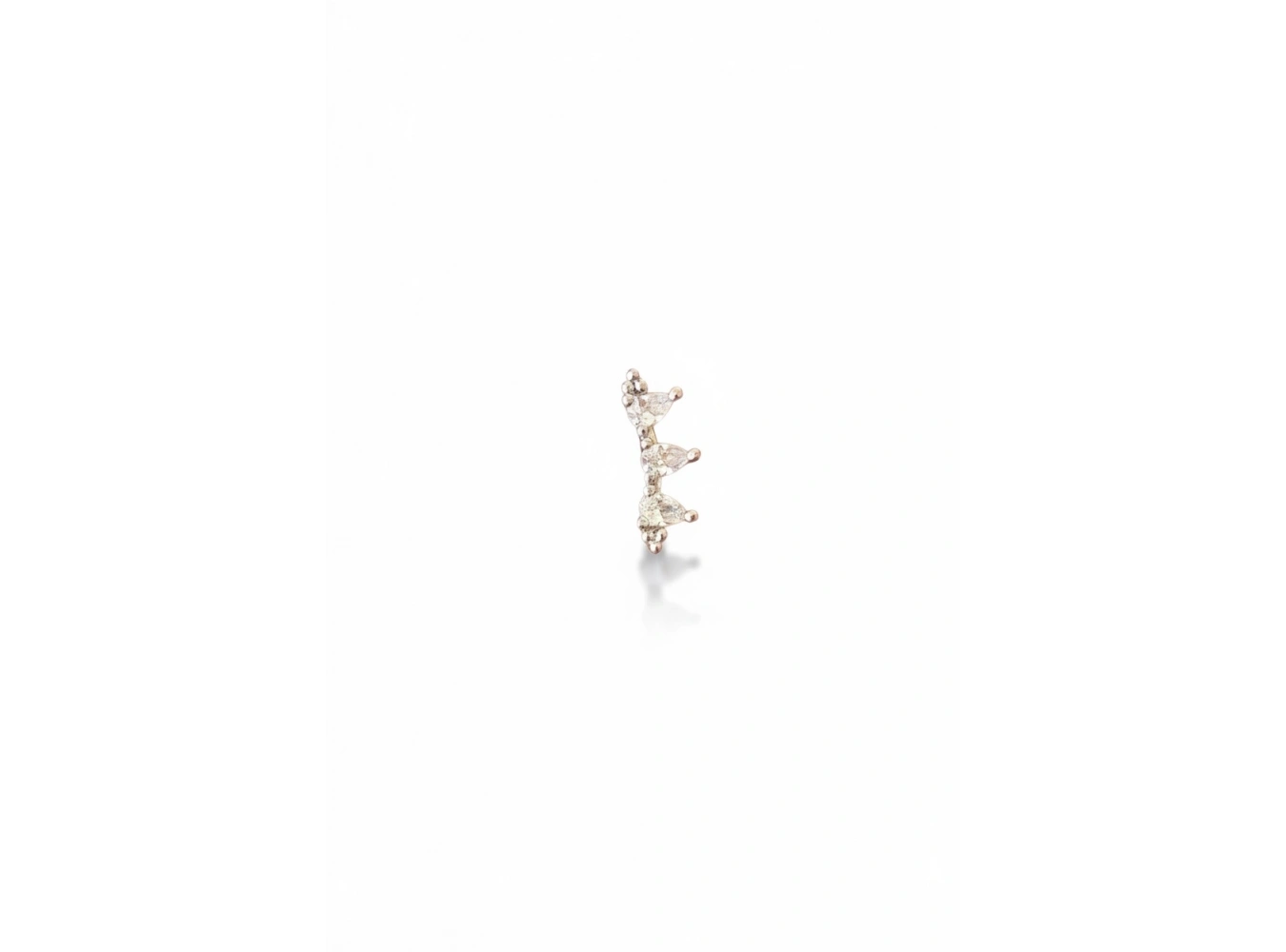 Gümüş Renk Taşlı Cerrahi Çelik Tragus/Kıkırdak Küpe/Piercing (Tek)