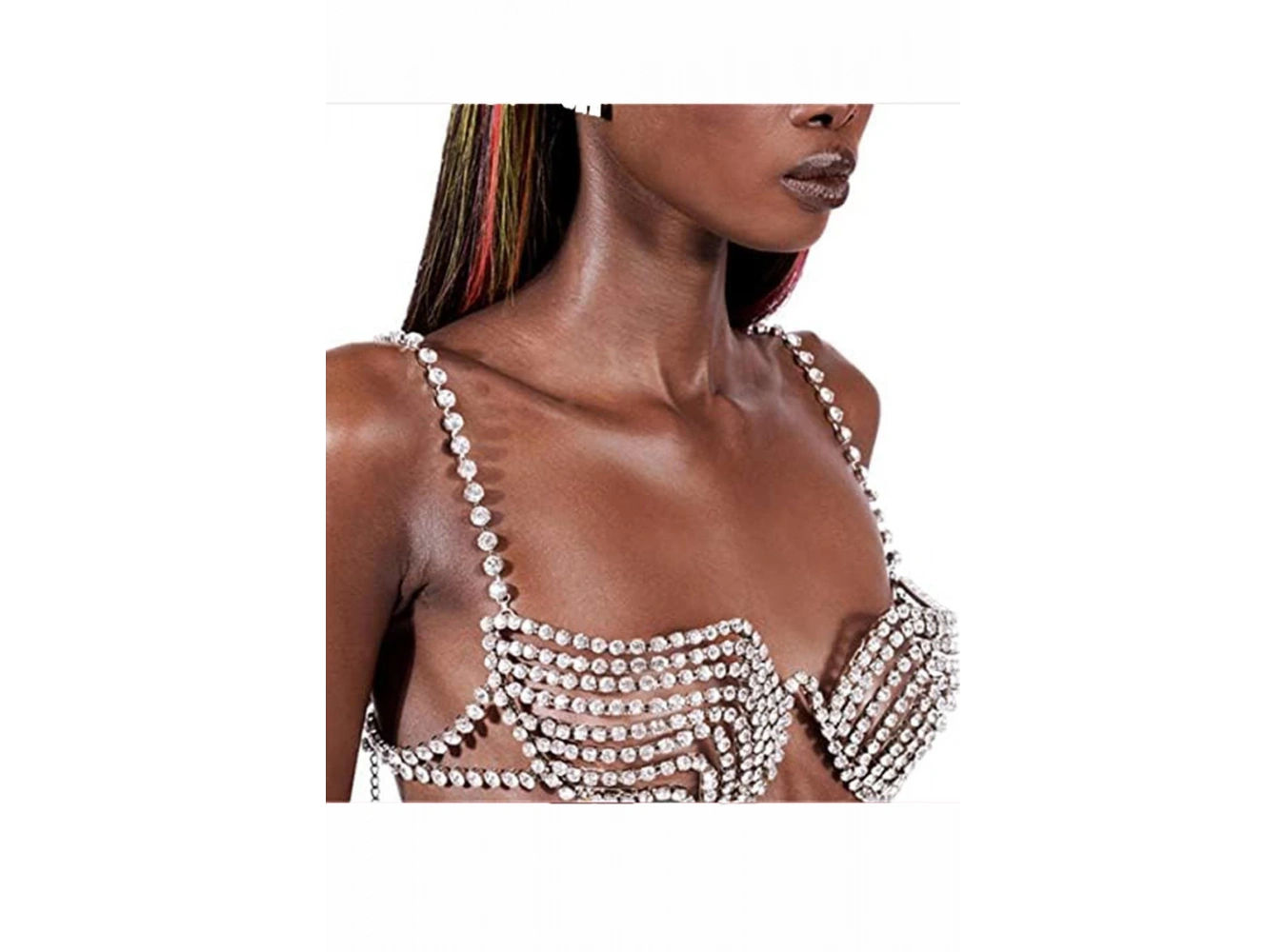 Gümüş Renk Taşlı Göğüs Aksesuarı