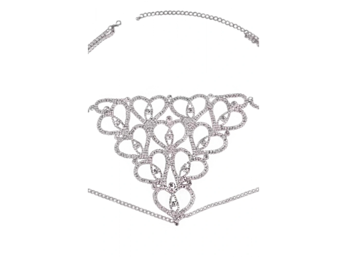 Gümüş Renk Taşlı Tanga