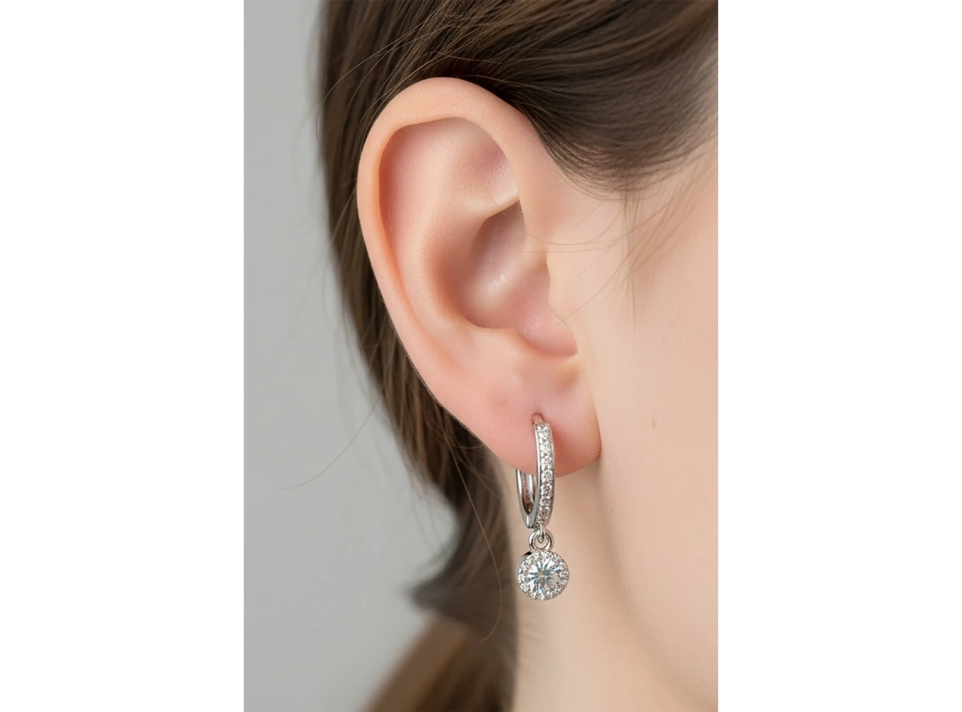 Gümüş Renk Taşlı Tx Küpe (Çift)