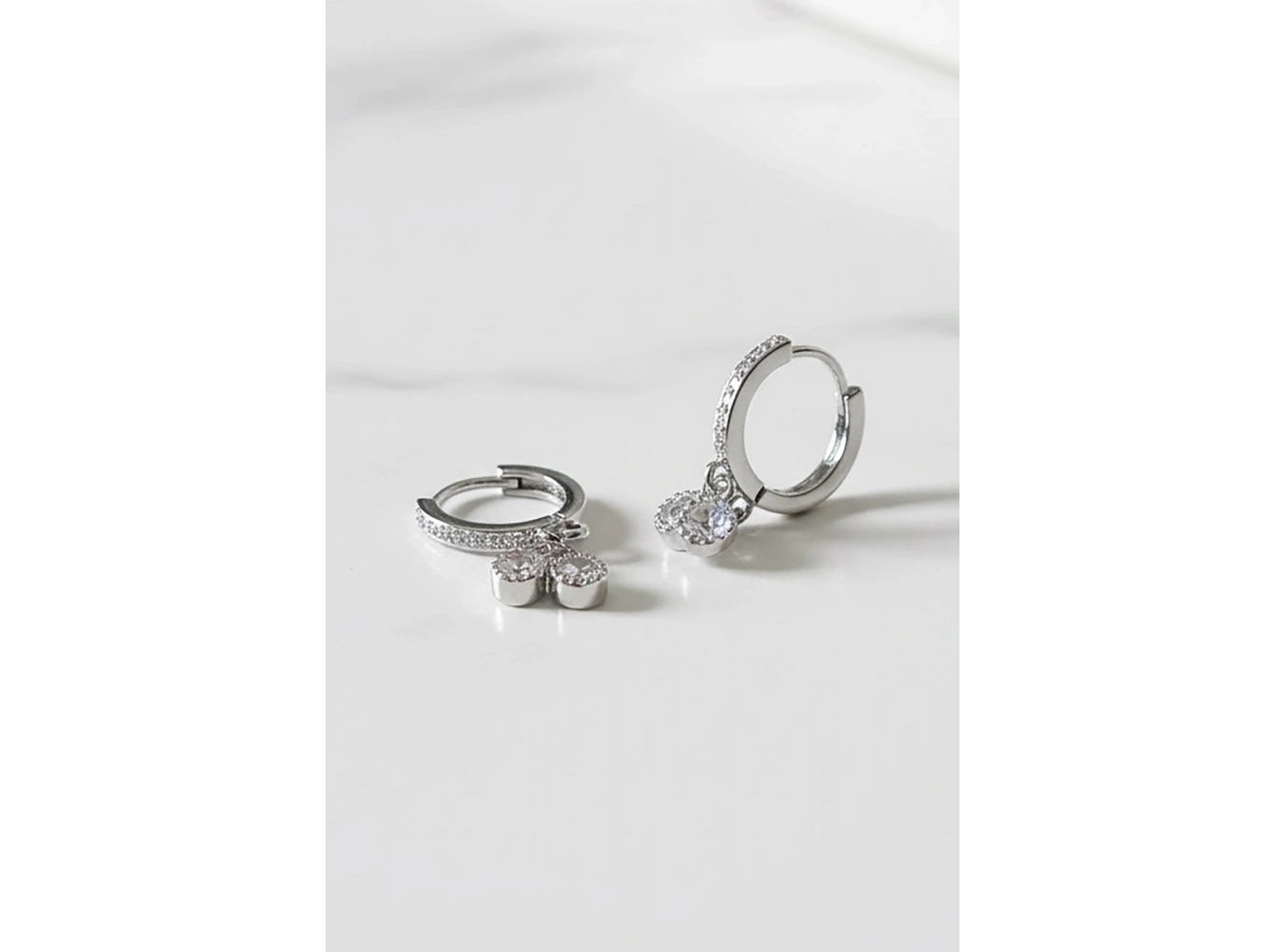 Gümüş Renk Taşlı Tx Küpe (Çift)