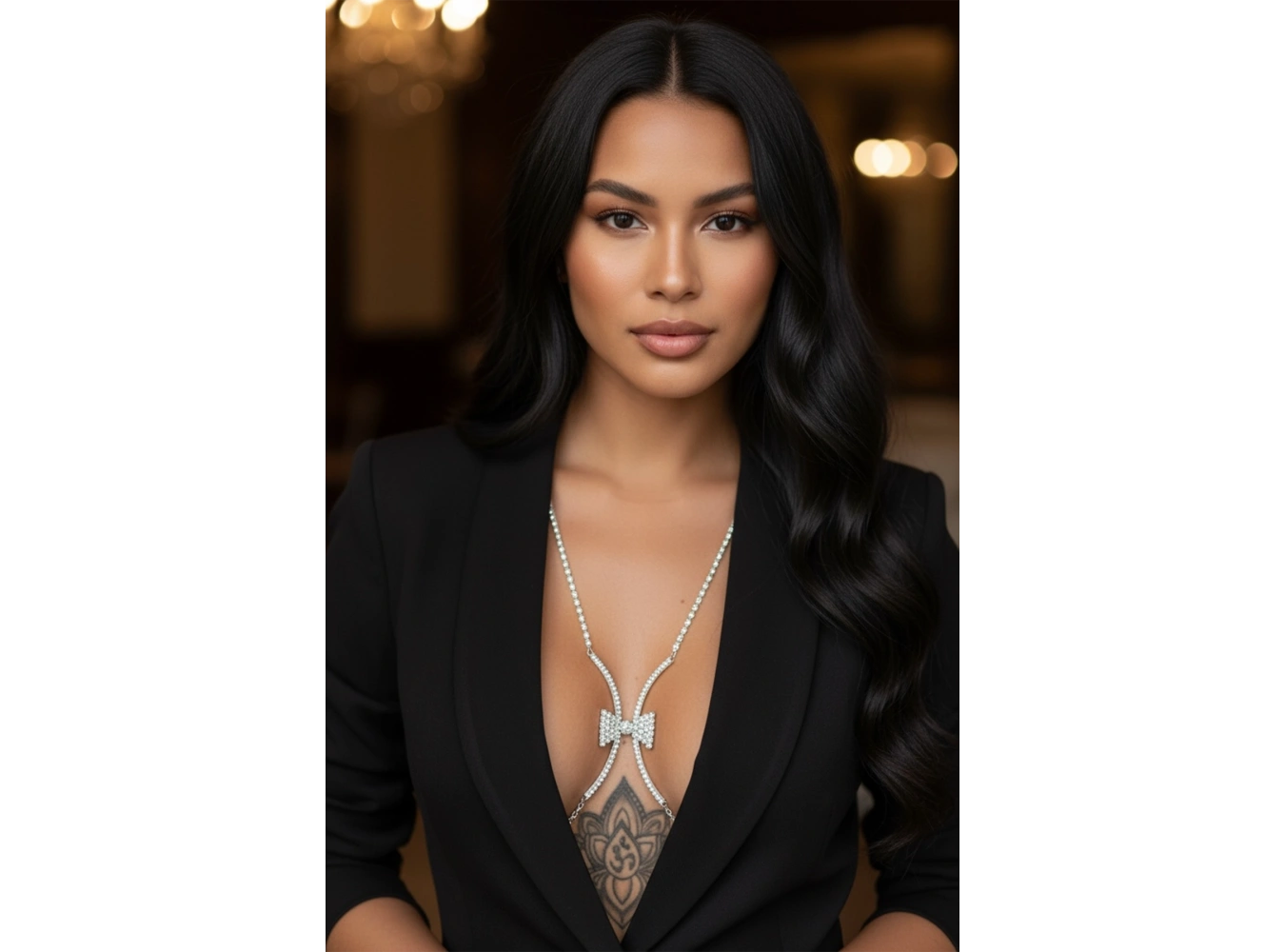 Gümüş Renk Taşlı Vücut Aksesuarı