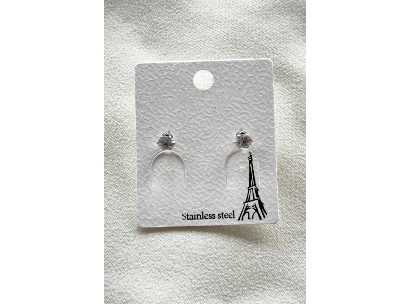 Gümüş Renk Tek Detaylı Çelik Küpe (Çift)