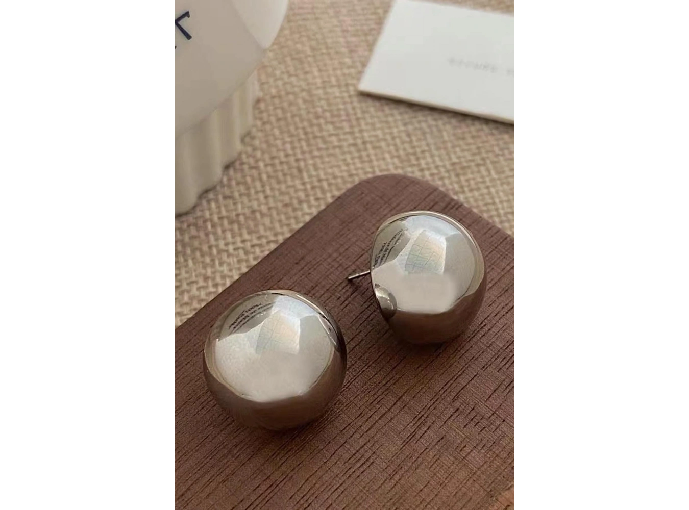 Gümüş Renk Top Çelik Küpe (Çift)