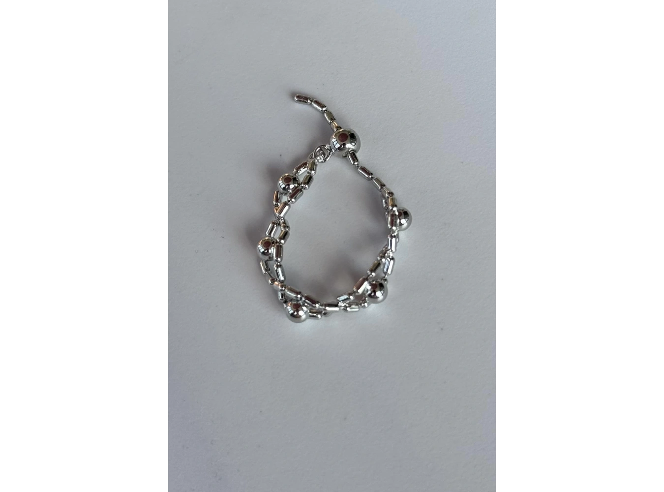 Gümüş Renk Top Detaylı Ayarlanabilir Yüzük