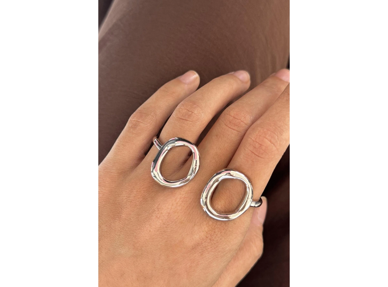 Gümüş Renk Üç Parmak Ayarlanabilir Yüzük