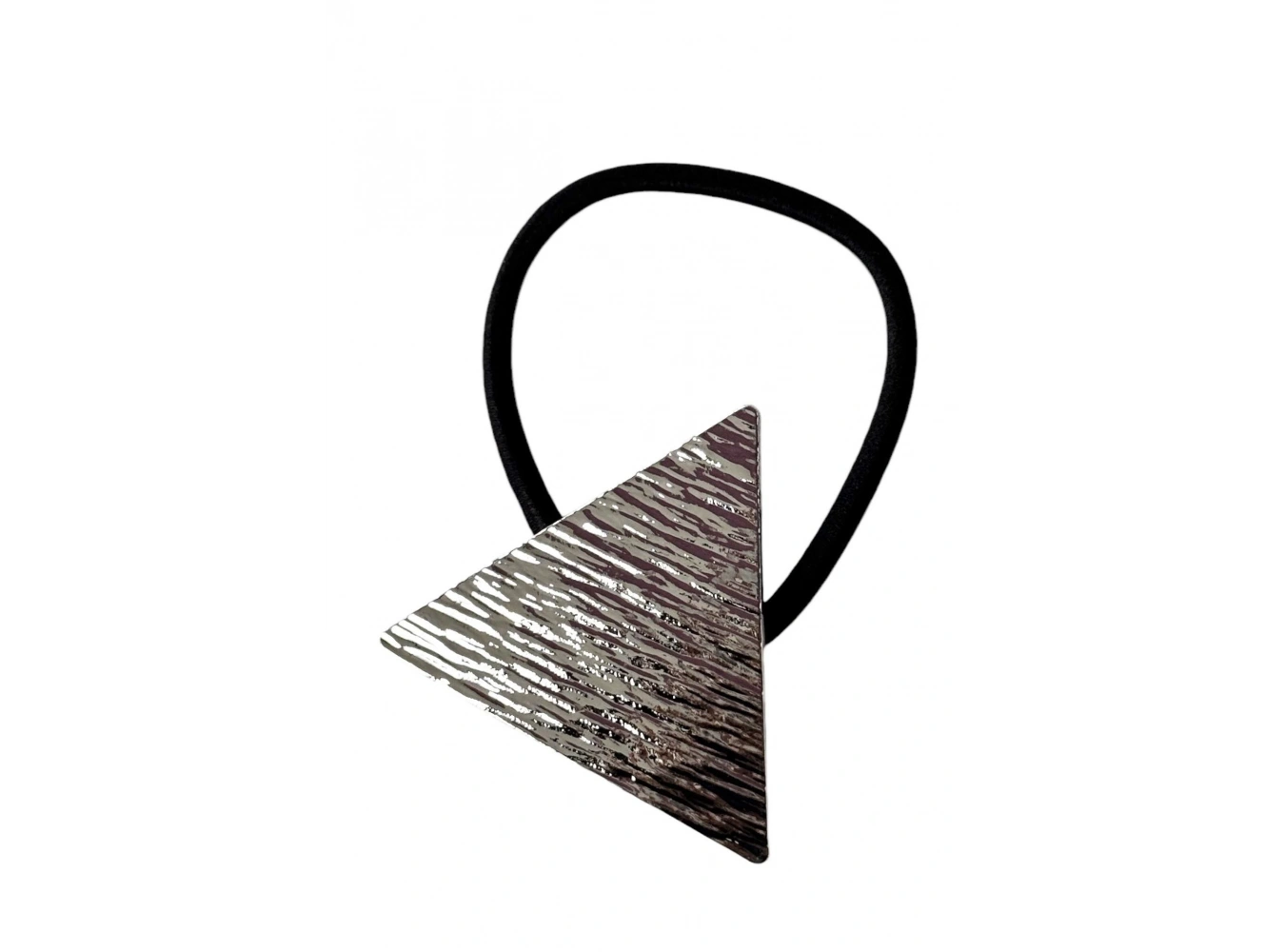 Gümüş Renk Üçgen Metal Detaylı Lastik Toka