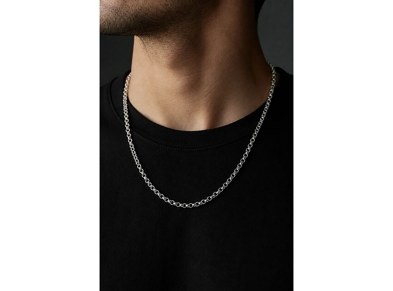 Gümüş Renk Unisex Çelik Kolye