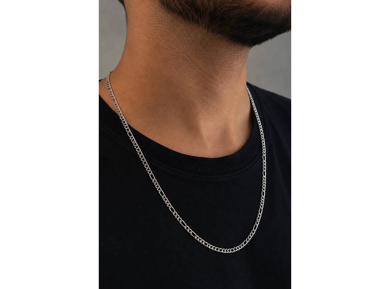 Gümüş Renk Unisex Çelik Zincir Kolye