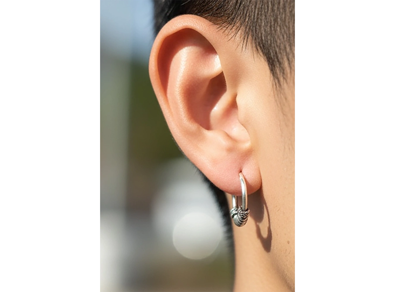 Gümüş Renk Unisex Halka Küpe (Çift)