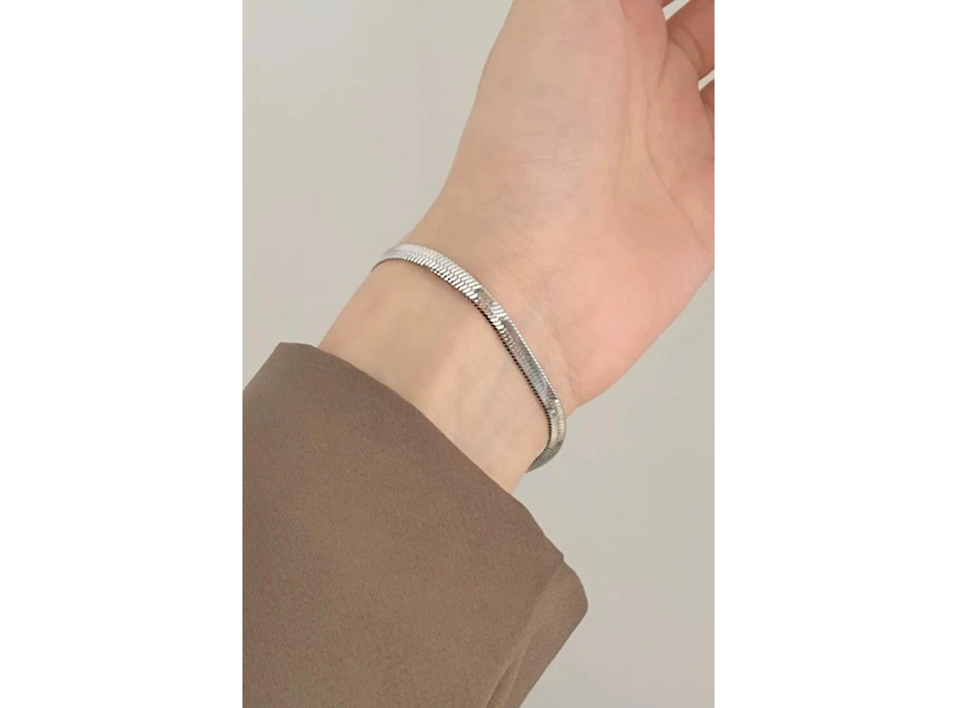 Gümüş Renk Unisex İtalyan Zincir Bileklik