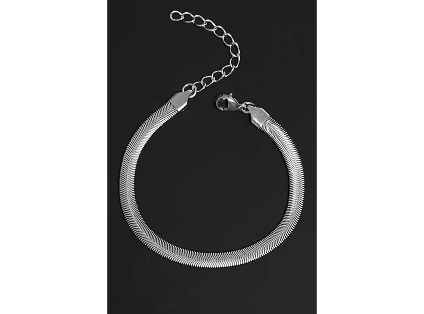 Gümüş Renk Unisex İtalyan Zincir Bileklik