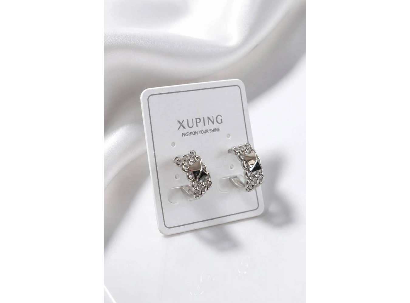 Gümüş  Renk Xuping Halka  Küpe (Çift)
