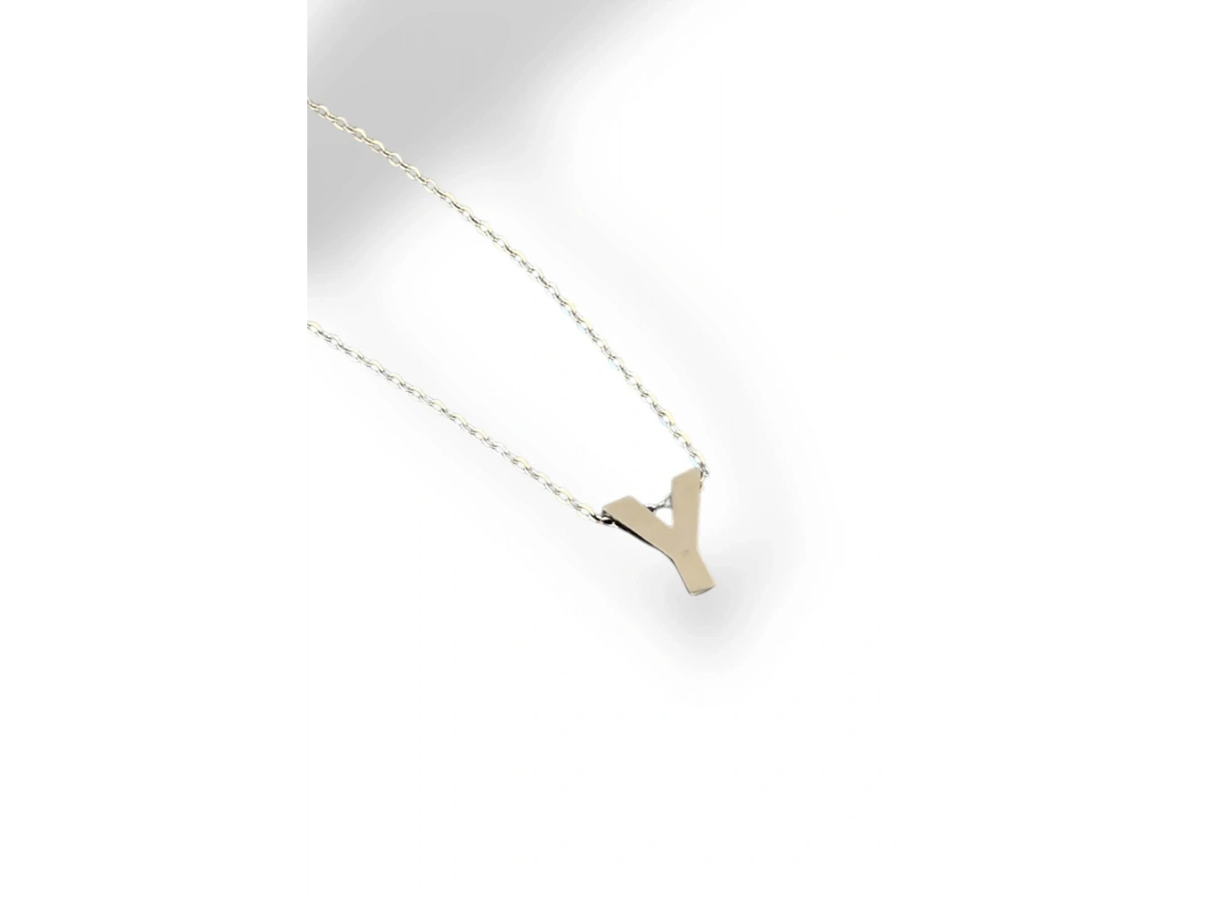 Gümüş Renk Y Harf Çelik Kolye