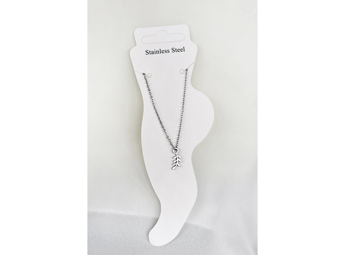 Gümüş Renk Yaprak Figürlü Çelik Halhal