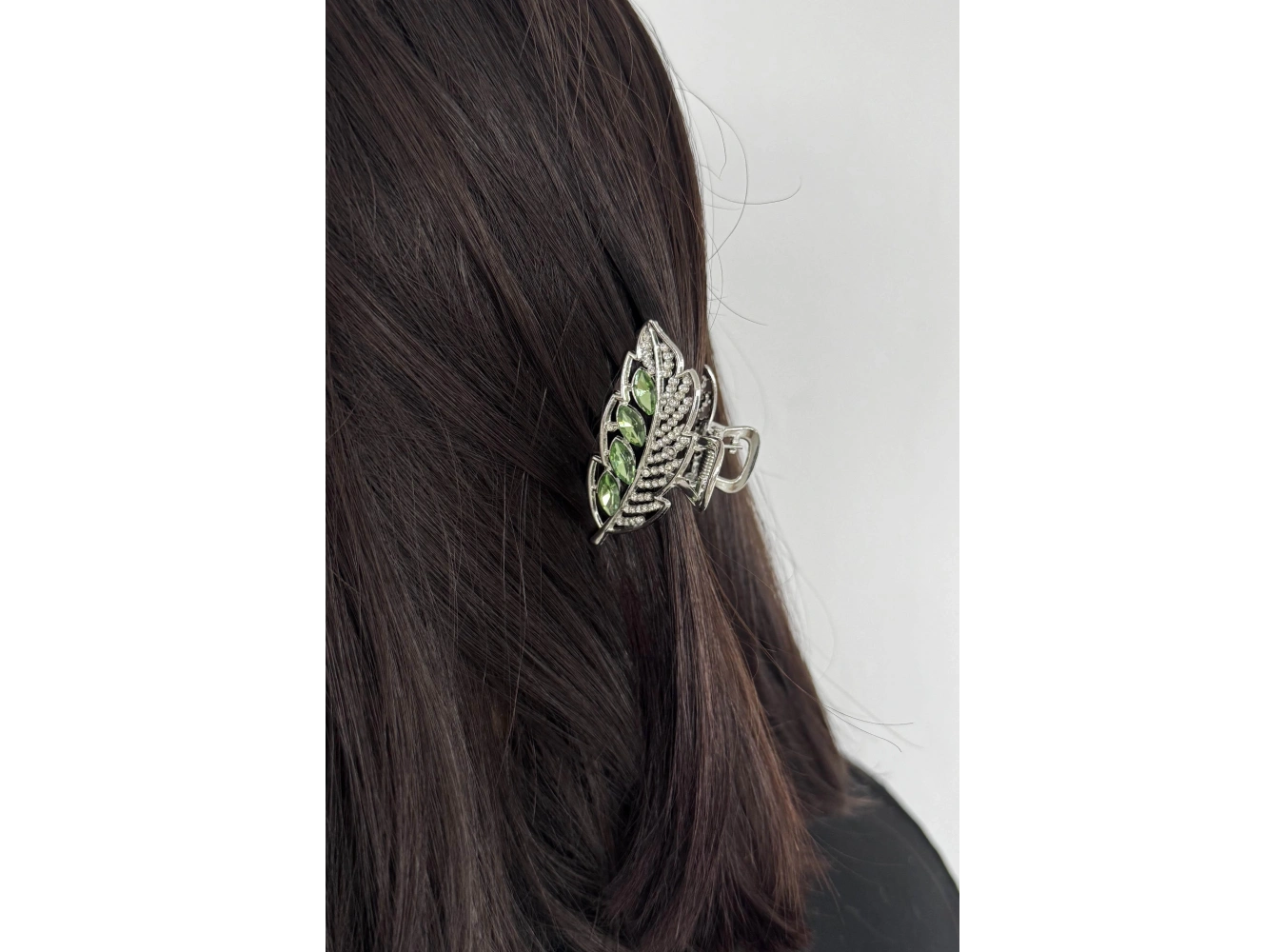 Gümüş Renk Yaprak Figürlü Metal Mini Mandal Toka