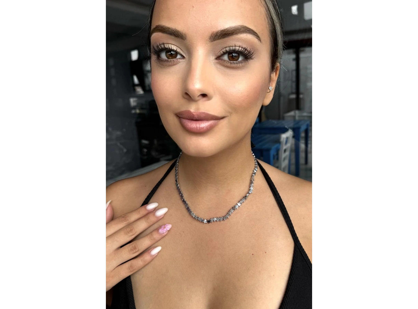 Gümüş Renk Yıldız Figürlü Çelik Kolye