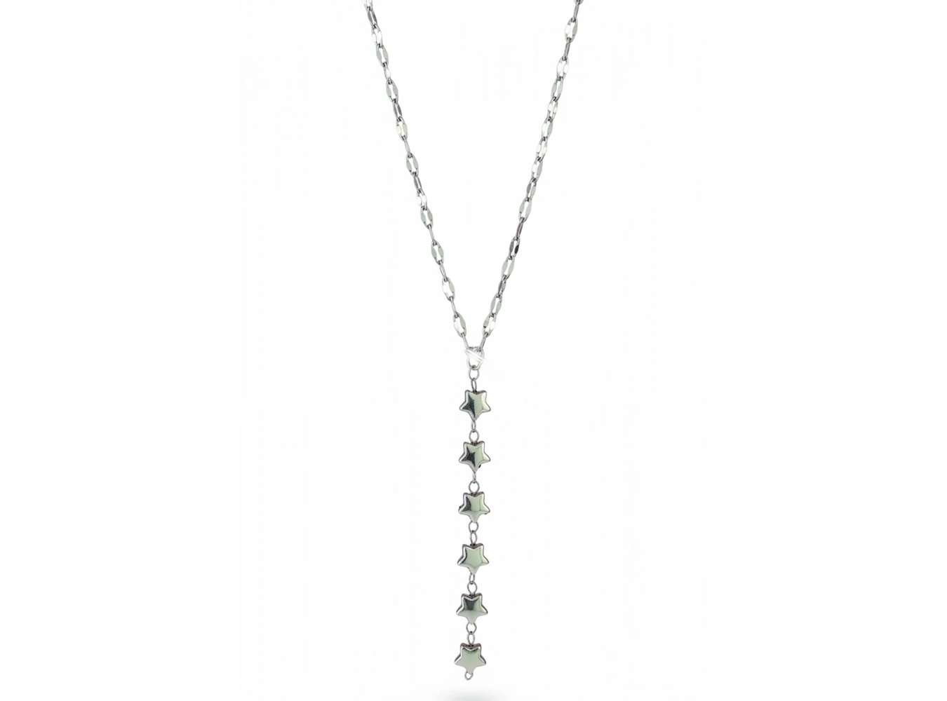 Gümüş Renk Yıldız Figürlü Çelik Y Kolye