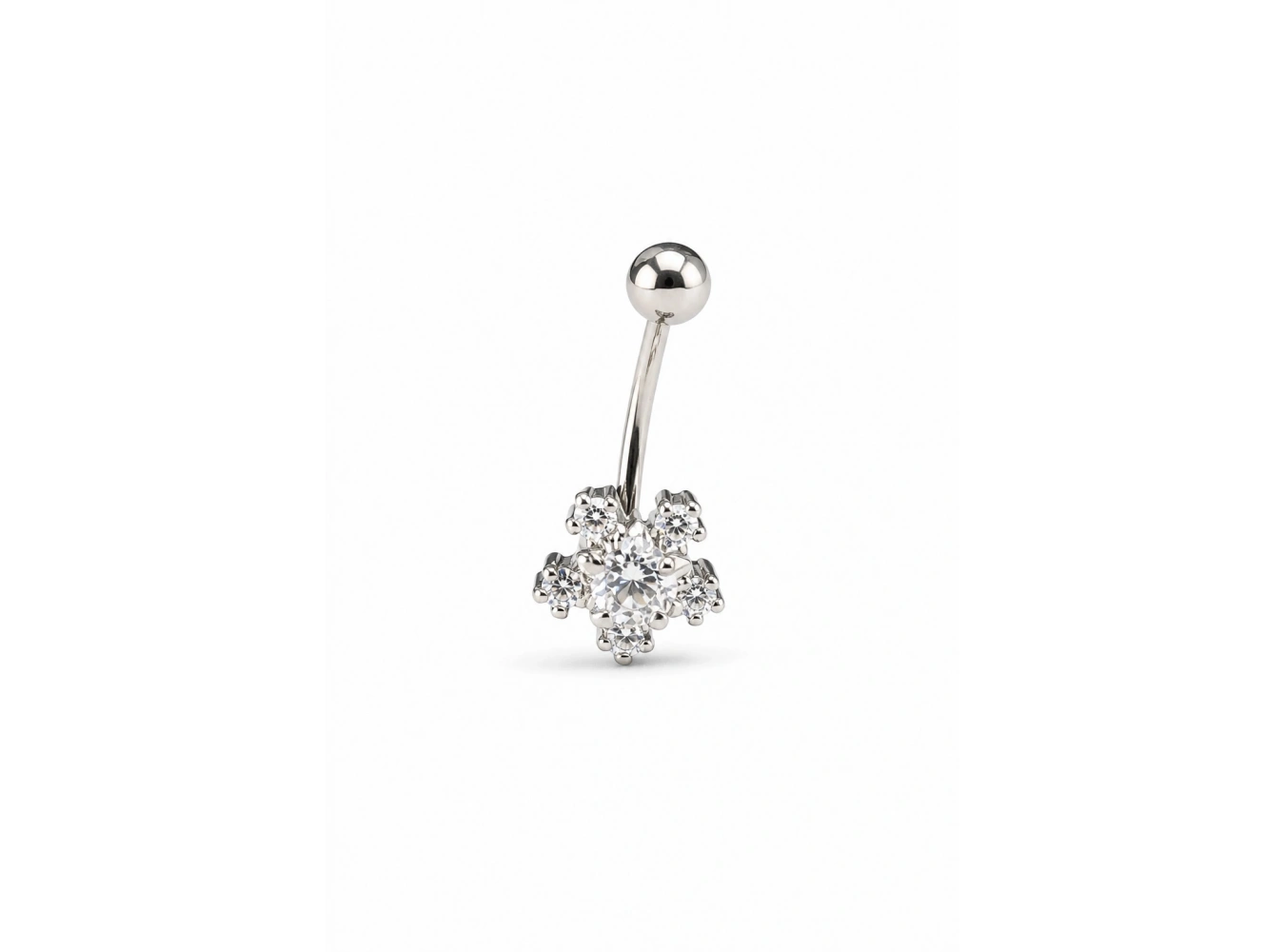 Gümüş Renk Yıldız Figürlü  Cerrahi Çelik Roof/Kıkırdak Küpe/Piercing (Tek)