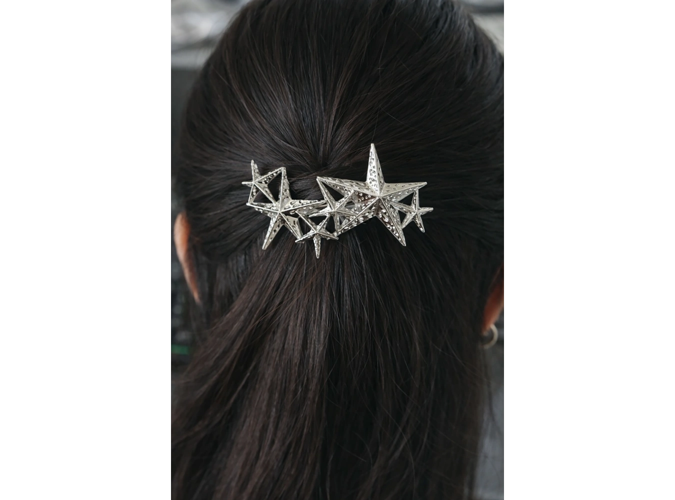 Gümüş Renk Yıldız Figürlü Metal Otomat Toka