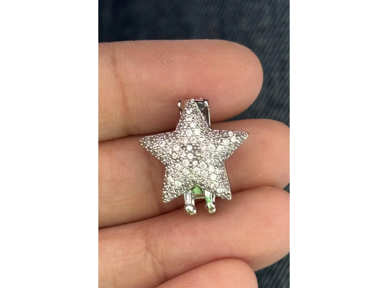 Gümüş Renk Yıldız Figürlü Taş Detaylı Ajda Charm / Kolye/ Bileklik Ucu