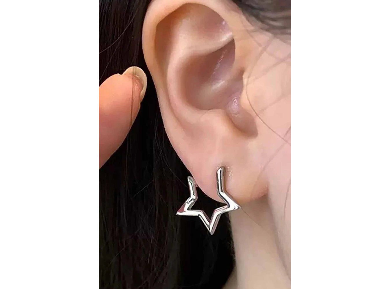 Gümüş Renk Yıldız Figürlü Tx Küpe (Çift)