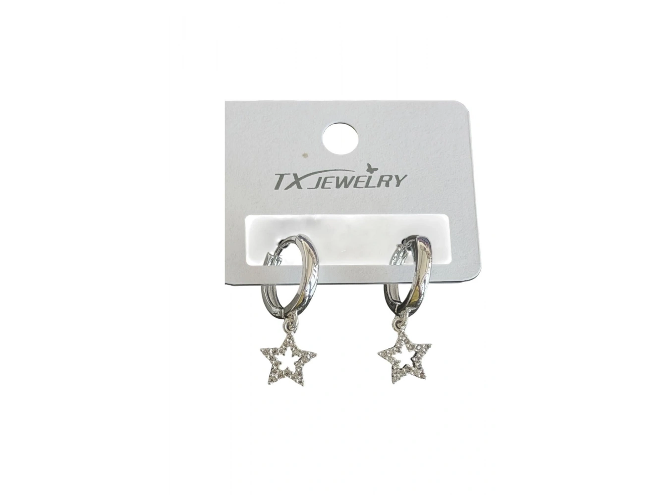 Gümüş Renk Yıldız Figürlü Tx Küpe (Çift)