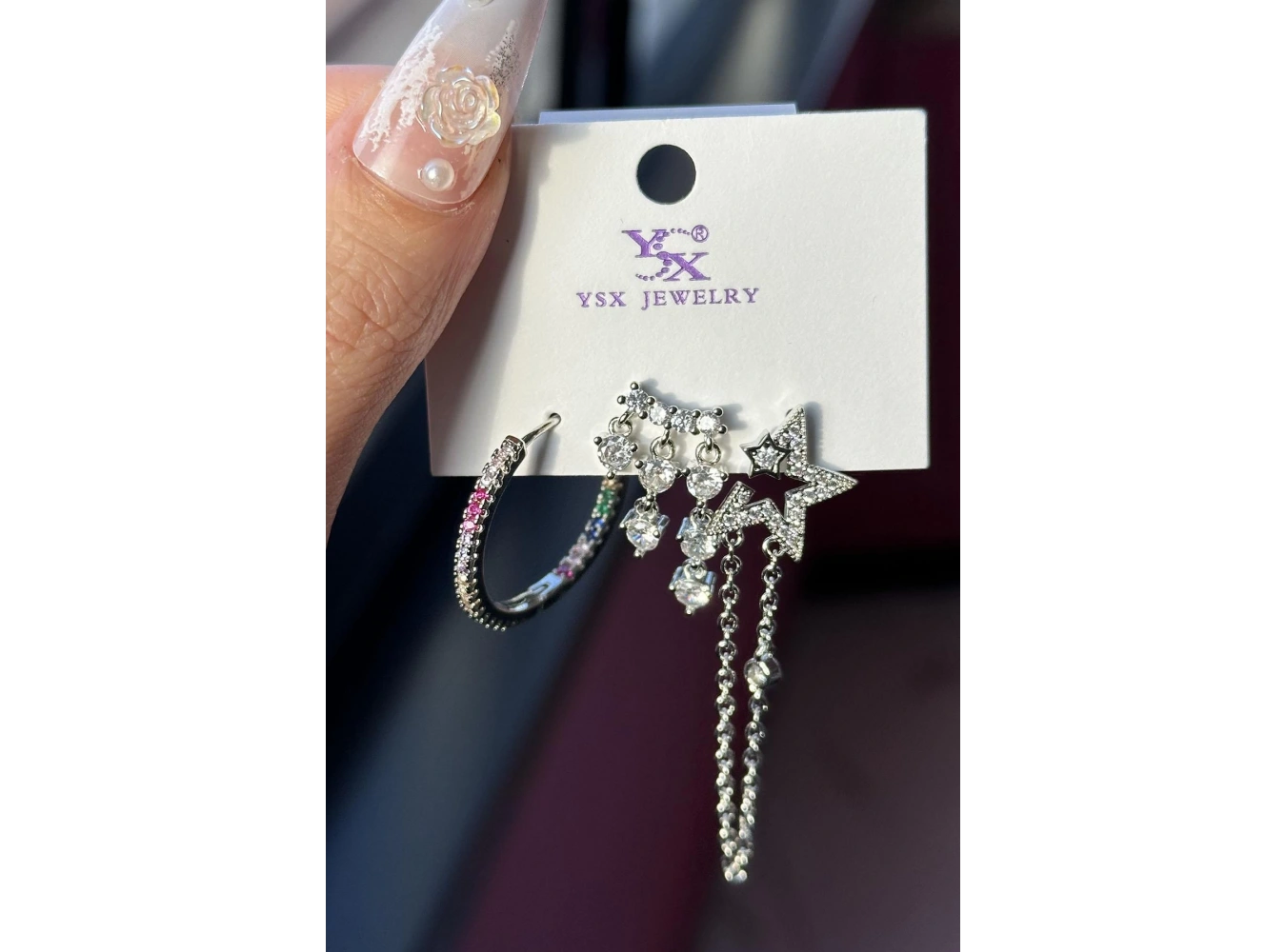 Gümüş Renk Yıldız Figürlü VİP 3lü YSX Küpe Set