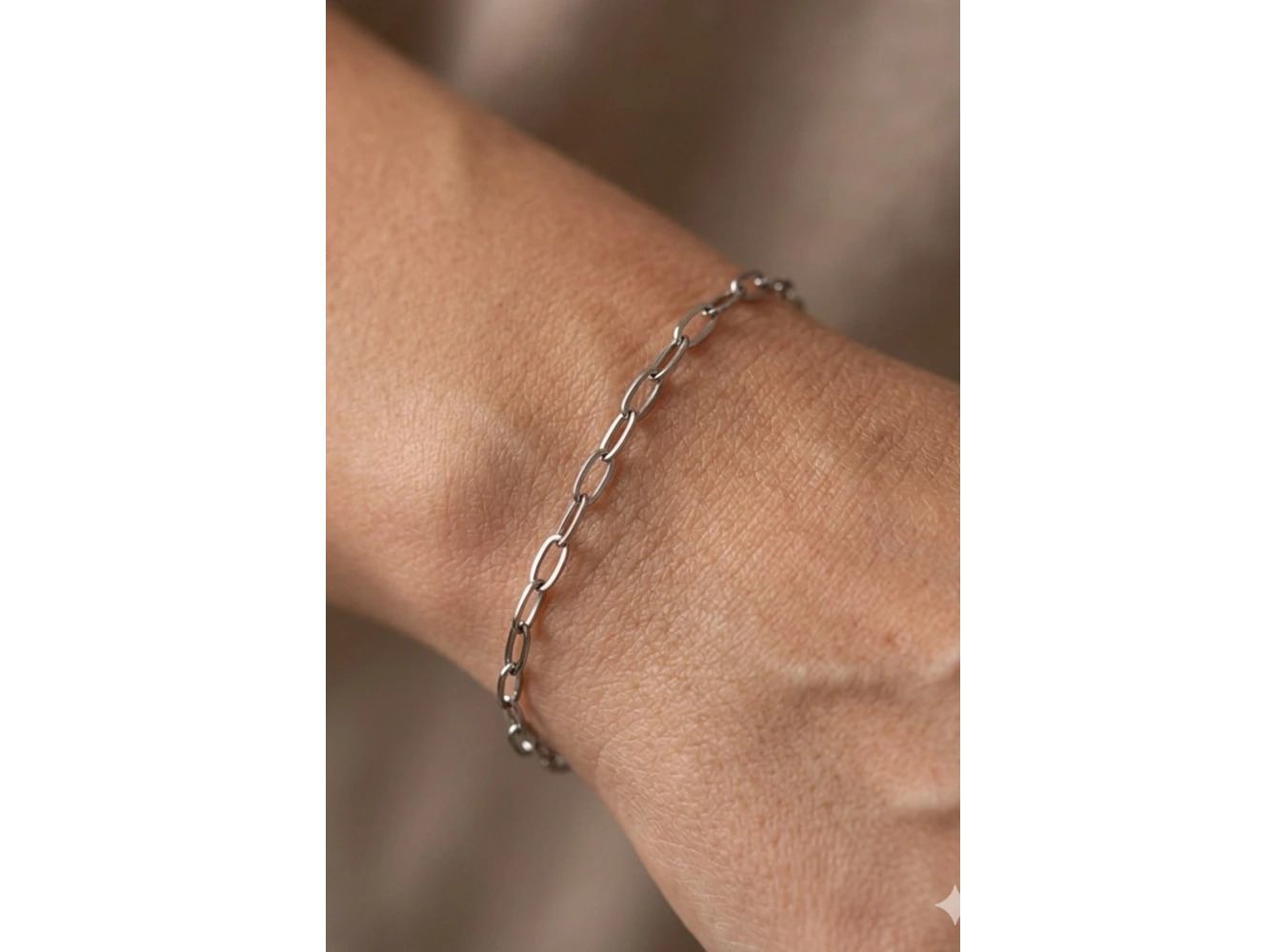 Gümüş Renk Zincir Çelik Bileklik (Unisex)