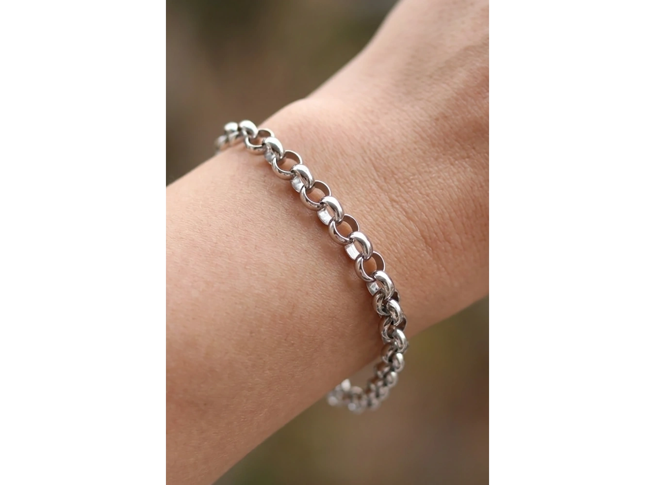 Gümüş Renk Zincir Çelik Bileklik (Unisex)