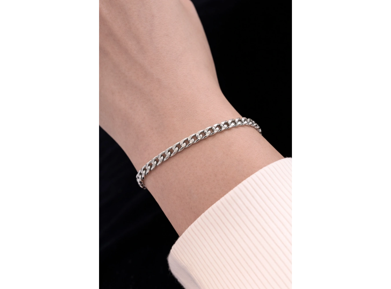 Gümüş Renk Zincir Çelik Bileklik (Unisex)