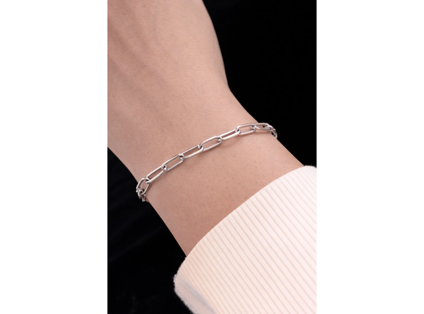 Gümüş Renk Zincir Çelik Bileklik (Unisex)