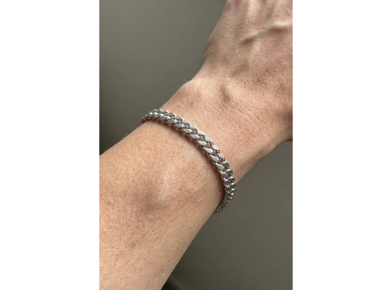 Gümüş Renk Zincir Çelik Bileklik (Unisex)