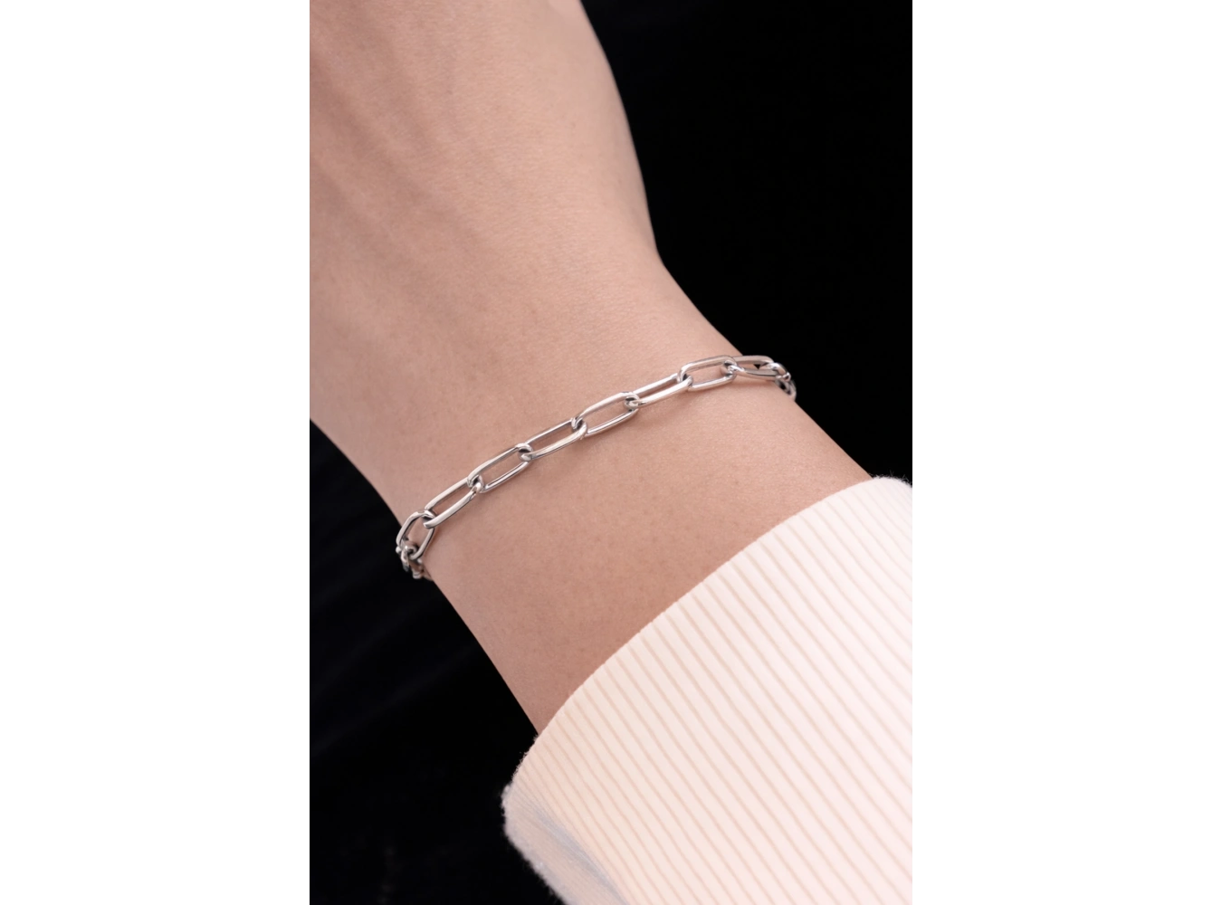 Gümüş Renk Zincir Çelik Bileklik (Unisex)