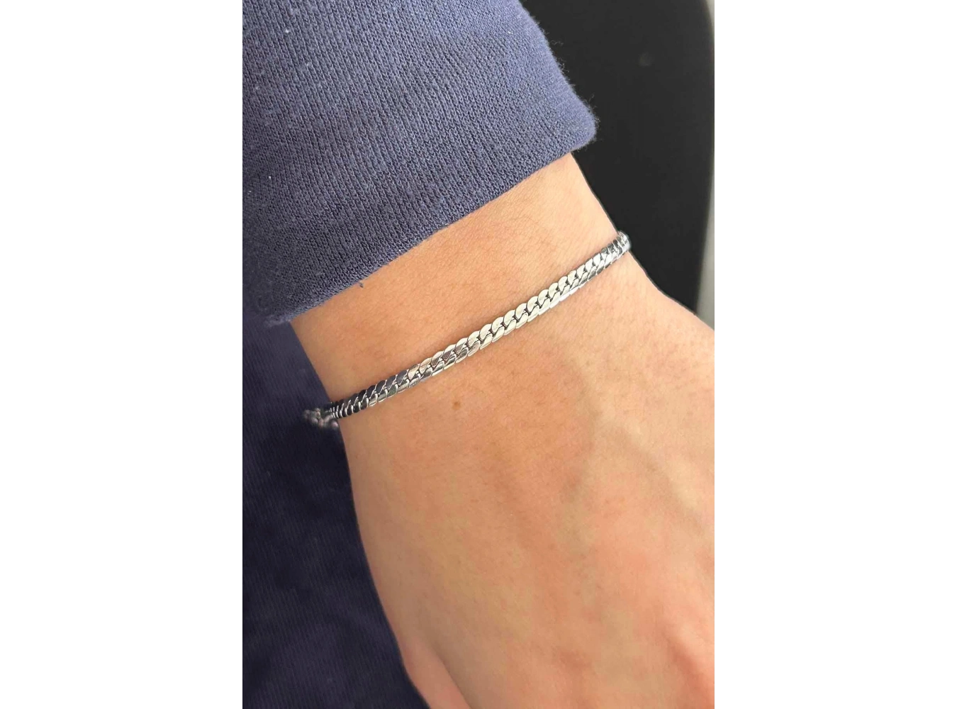 Gümüş Renk Zincir Çelik Bileklik (Unisex)