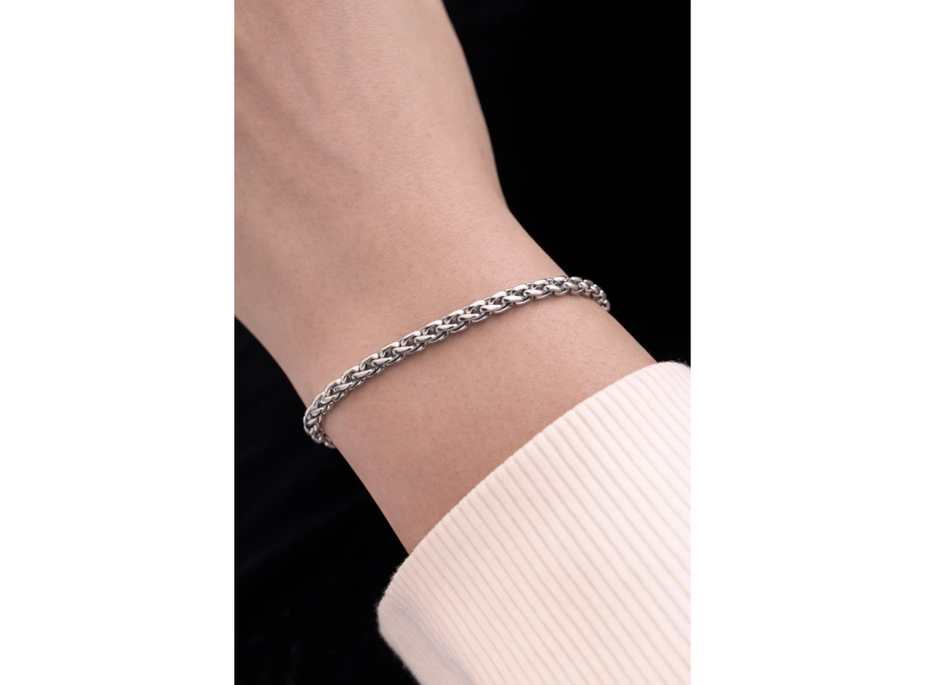 Gümüş Renk Zincir Çelik Bileklik (Unisex)